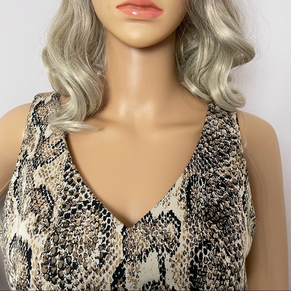 Vintage Lined Animal Print Tank Top with Back Zip-Up - Picture 2 of 10
